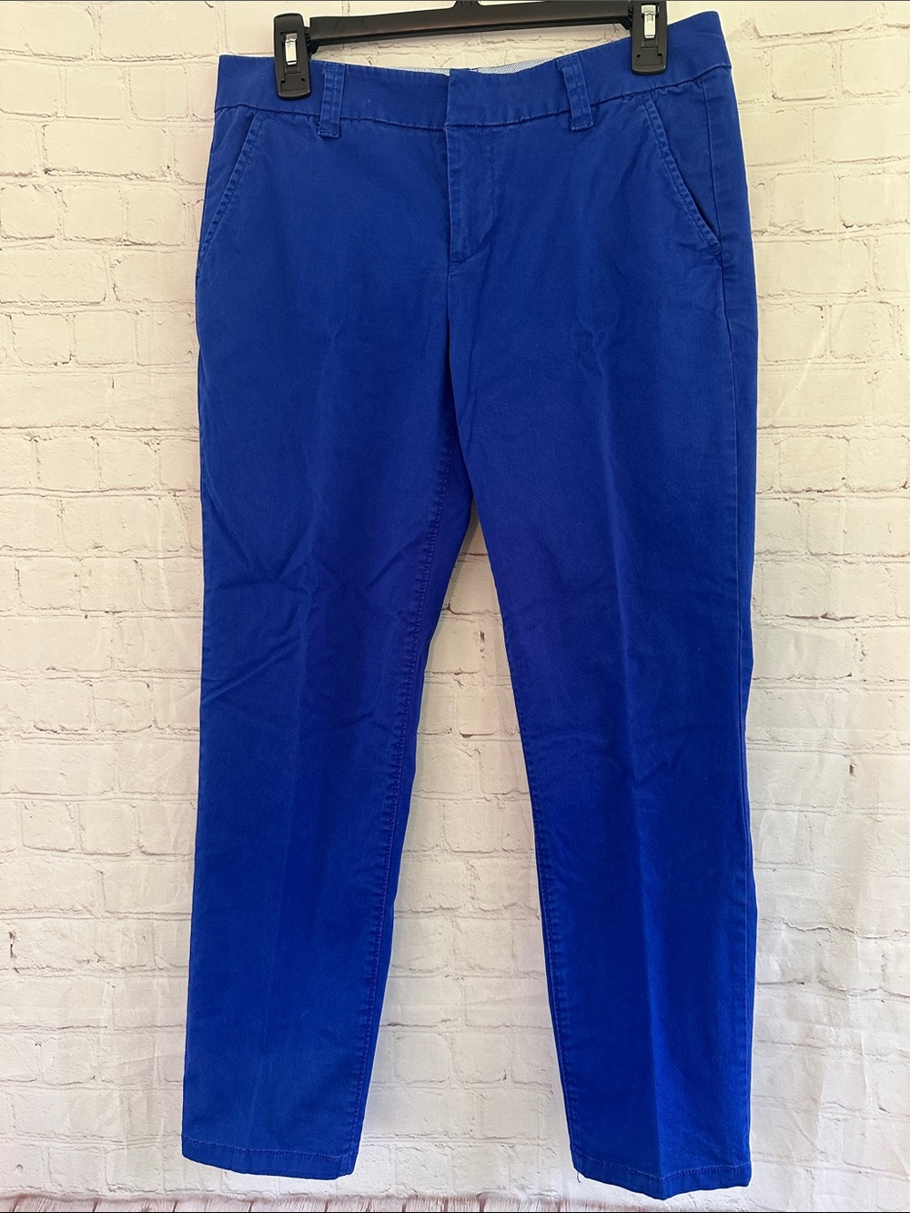 Stylus Chino Pants in Bright Blue - Classic Straight Fit 98% Cotton size 6